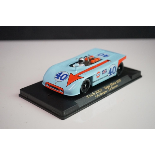 1042 - Six cased Fly slot cars to include Porsche 908 Zeltweg 70, Lola T70 mk 3B Daytona Historics 2000, Lo... 