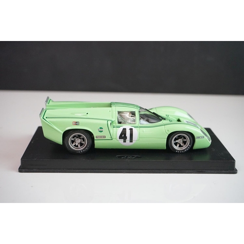 1042 - Six cased Fly slot cars to include Porsche 908 Zeltweg 70, Lola T70 mk 3B Daytona Historics 2000, Lo... 