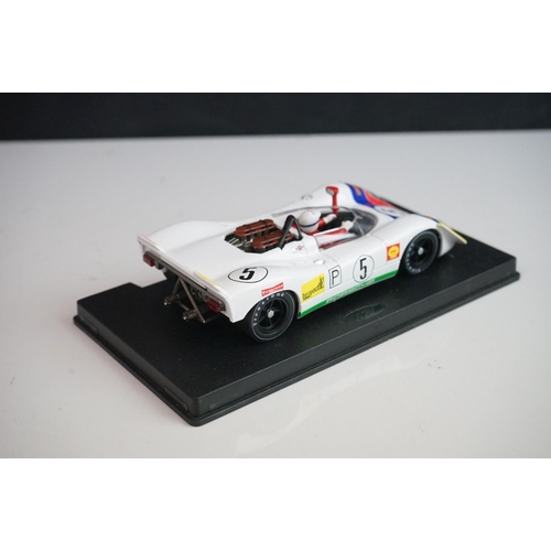 1042 - Six cased Fly slot cars to include Porsche 908 Zeltweg 70, Lola T70 mk 3B Daytona Historics 2000, Lo... 