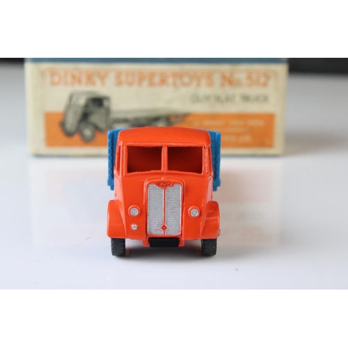 1050 - Two boxed Dinky Supetoys diecast models to include 512Guy Flat Truck in orange cab & chassis and blu... 