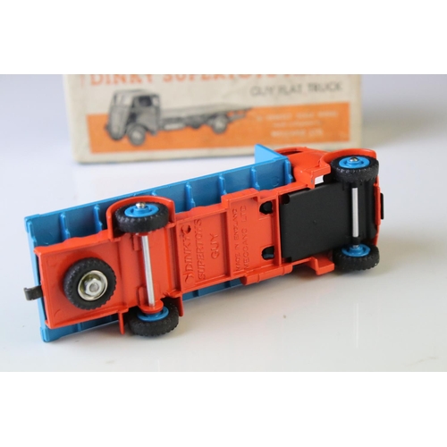 1050 - Two boxed Dinky Supetoys diecast models to include 512Guy Flat Truck in orange cab & chassis and blu... 