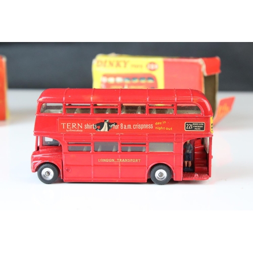 1060 - Two boxed Dinky diescast bus models to include 289 Routemaster Bus with Tern Shirts advertisement, a... 