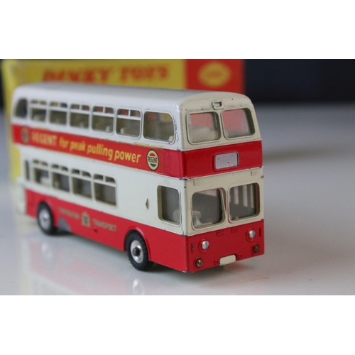 1060 - Two boxed Dinky diescast bus models to include 289 Routemaster Bus with Tern Shirts advertisement, a... 