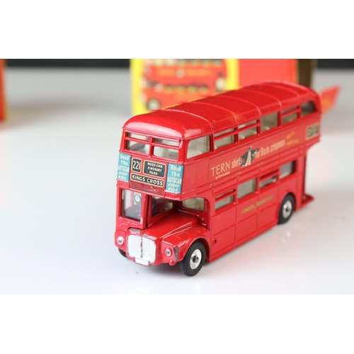 1060 - Two boxed Dinky diescast bus models to include 289 Routemaster Bus with Tern Shirts advertisement, a... 