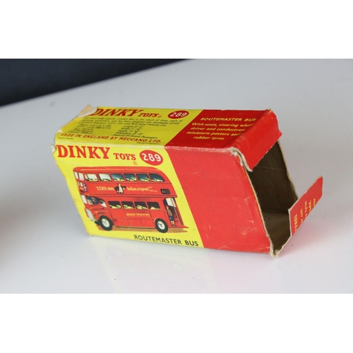 1060 - Two boxed Dinky diescast bus models to include 289 Routemaster Bus with Tern Shirts advertisement, a... 