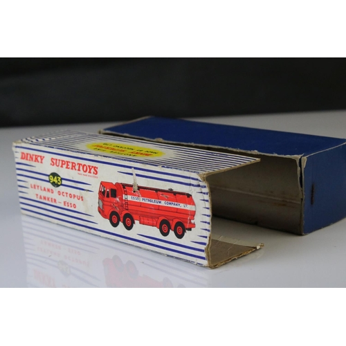 1062 - Boxed Dinky Supertoys 943 Leyland Octopus Tanker ESSO diecast model, gd with some paint loss, tatty ... 