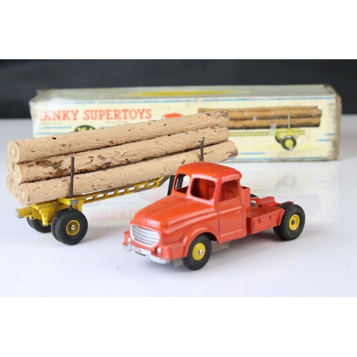 1063 - Boxed French Dinky Supertoys 36A Tracteur Willeme Avec Semi-Remprque Fardier diecast model, orange c... 