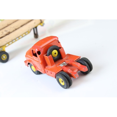 1063 - Boxed French Dinky Supertoys 36A Tracteur Willeme Avec Semi-Remprque Fardier diecast model, orange c... 