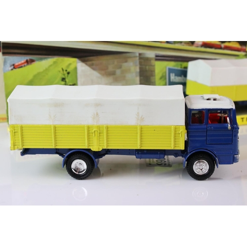 1066 - Boxed Dinky 917 Mercedes Benz Truck and Trailer diecast model in vg condition showing minor paint ch... 