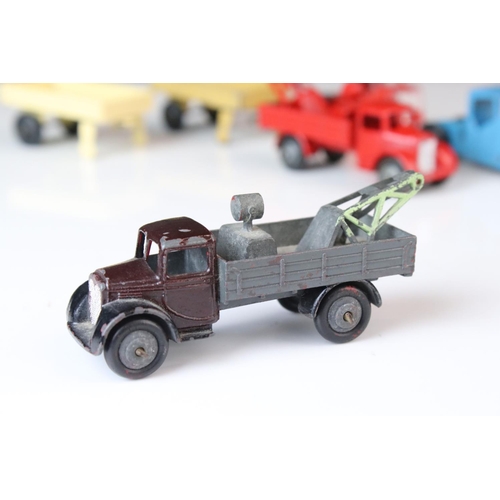 1068 - Five early play worn Dinky diecast models to include 3 x 30e (variants) and 2 x Trucks (1 x red cab,... 