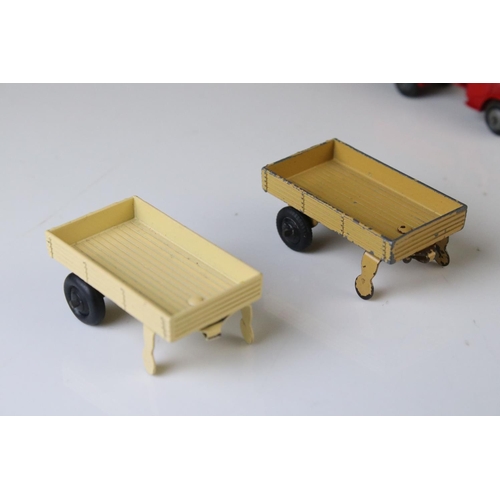 1068 - Five early play worn Dinky diecast models to include 3 x 30e (variants) and 2 x Trucks (1 x red cab,... 