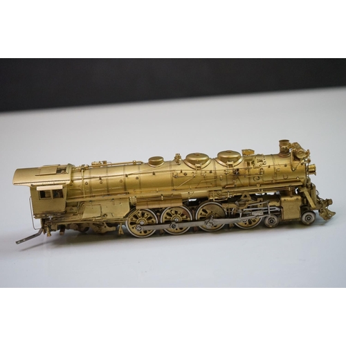 107 - Boxed Key Imports HO gauge 3751 Classic Modern 4-8-4 Elesco Santa Fe brass locomotive & tender, made... 