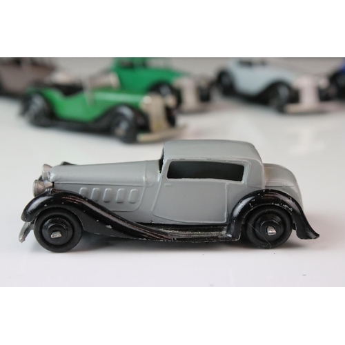 1070 - Nine early-mid 20th C Dinky diecast road models including 2 x 36F, some paint chips and re-painting,... 