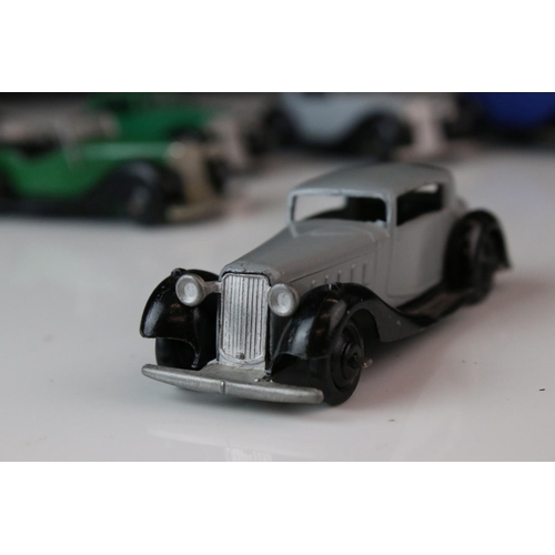 1070 - Nine early-mid 20th C Dinky diecast road models including 2 x 36F, some paint chips and re-painting,... 