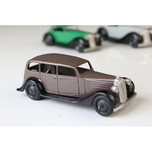 1070 - Nine early-mid 20th C Dinky diecast road models including 2 x 36F, some paint chips and re-painting,... 