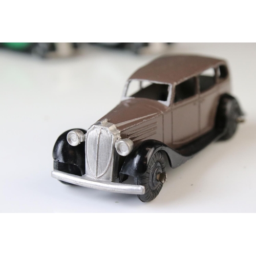 1070 - Nine early-mid 20th C Dinky diecast road models including 2 x 36F, some paint chips and re-painting,... 