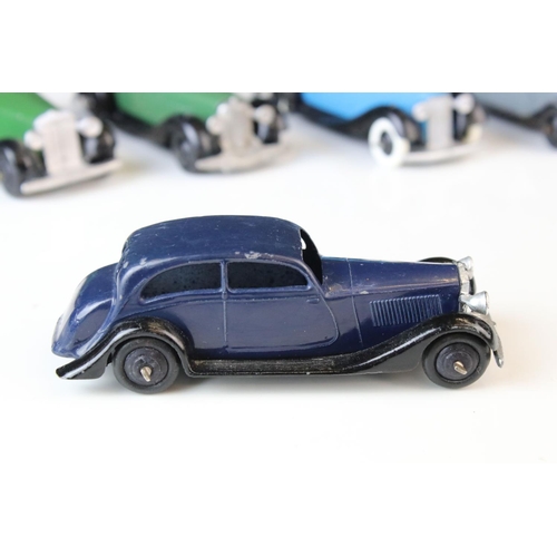 1071 - Ten early-mid 20th C Dinky diecast road models including 3 x 36b, 30b, 36g, 3 x 30C etc, some paint ... 