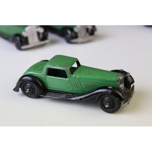 1071 - Ten early-mid 20th C Dinky diecast road models including 3 x 36b, 30b, 36g, 3 x 30C etc, some paint ... 