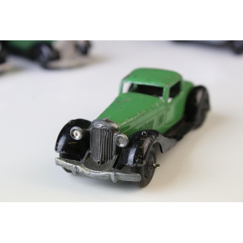 1071 - Ten early-mid 20th C Dinky diecast road models including 3 x 36b, 30b, 36g, 3 x 30C etc, some paint ... 