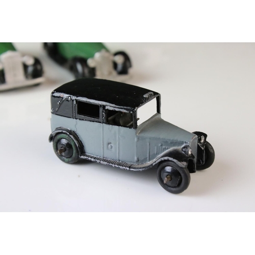 1071 - Ten early-mid 20th C Dinky diecast road models including 3 x 36b, 30b, 36g, 3 x 30C etc, some paint ... 