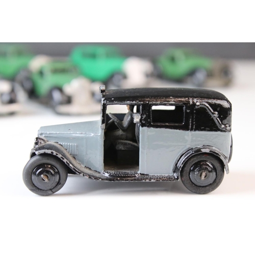 1071 - Ten early-mid 20th C Dinky diecast road models including 3 x 36b, 30b, 36g, 3 x 30C etc, some paint ... 