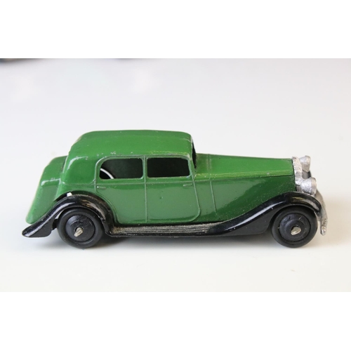 1071 - Ten early-mid 20th C Dinky diecast road models including 3 x 36b, 30b, 36g, 3 x 30C etc, some paint ... 