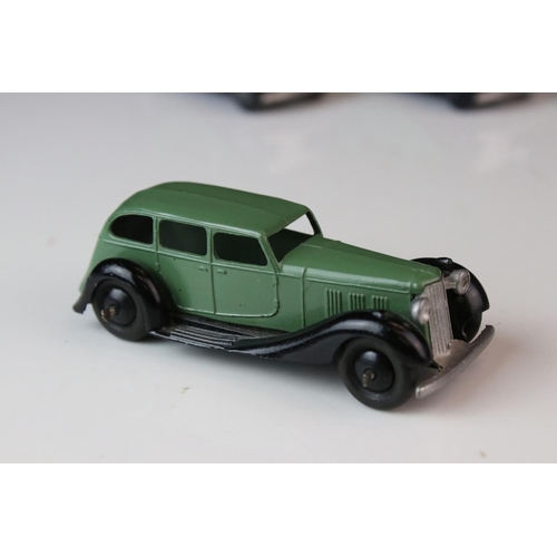 1071 - Ten early-mid 20th C Dinky diecast road models including 3 x 36b, 30b, 36g, 3 x 30C etc, some paint ... 