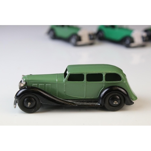 1071 - Ten early-mid 20th C Dinky diecast road models including 3 x 36b, 30b, 36g, 3 x 30C etc, some paint ... 