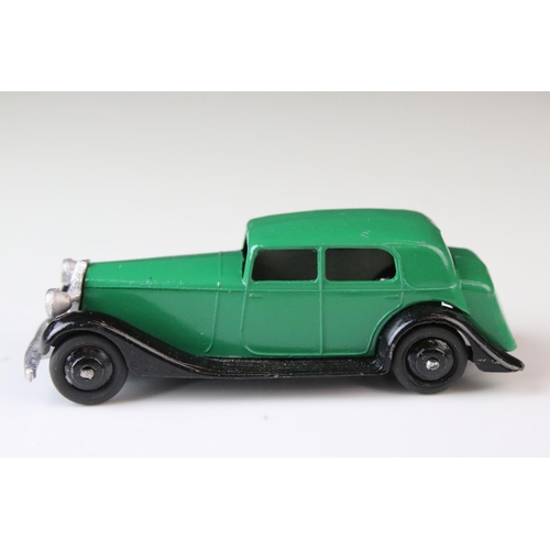 1071 - Ten early-mid 20th C Dinky diecast road models including 3 x 36b, 30b, 36g, 3 x 30C etc, some paint ... 