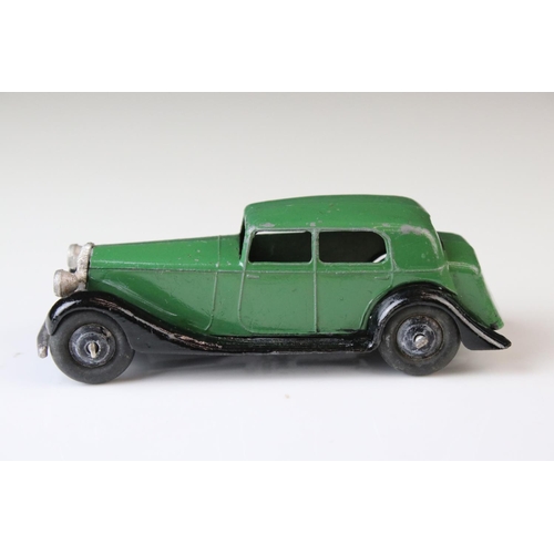 1071 - Ten early-mid 20th C Dinky diecast road models including 3 x 36b, 30b, 36g, 3 x 30C etc, some paint ... 