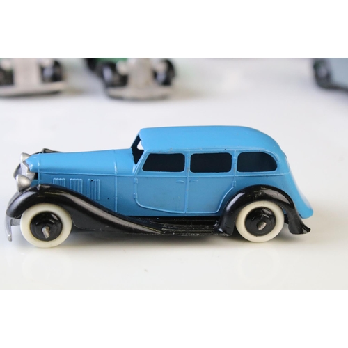 1071 - Ten early-mid 20th C Dinky diecast road models including 3 x 36b, 30b, 36g, 3 x 30C etc, some paint ... 