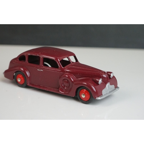 1073 - 12 Mid 20th C Dinky diecast road models to include Buick Roadmaster, Plymouth Plaza, 545 De Soto 59 ... 