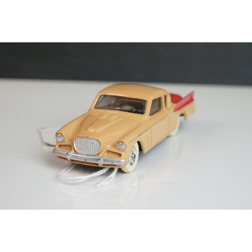 1073 - 12 Mid 20th C Dinky diecast road models to include Buick Roadmaster, Plymouth Plaza, 545 De Soto 59 ... 