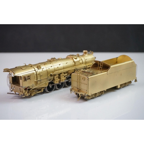 108 - Boxed Key Imports HO gauge N&W K-2A 4-8-2 Mountain brass locomotive & tender, made by Samhongsa (Kor... 