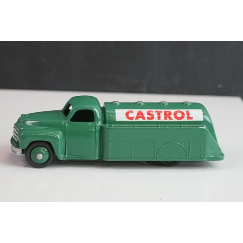 1080 - Four Dinky diecast tankers all reconditioned & painted, with Mobilgas, Castrol, Nationale & Power de... 