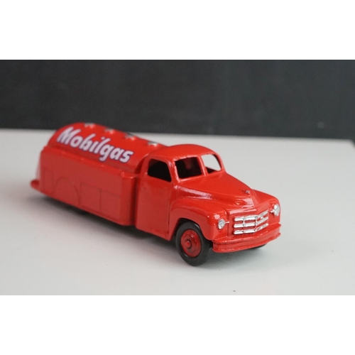 1080 - Four Dinky diecast tankers all reconditioned & painted, with Mobilgas, Castrol, Nationale & Power de... 