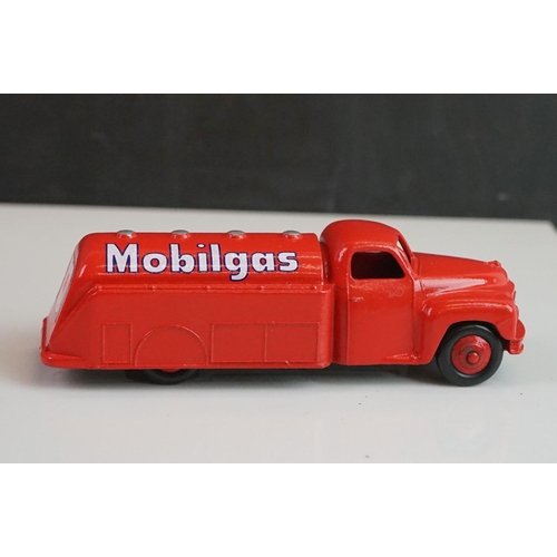 1080 - Four Dinky diecast tankers all reconditioned & painted, with Mobilgas, Castrol, Nationale & Power de... 