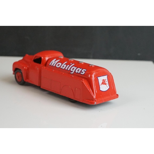 1080 - Four Dinky diecast tankers all reconditioned & painted, with Mobilgas, Castrol, Nationale & Power de... 