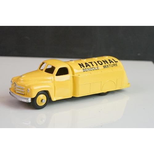 1080 - Four Dinky diecast tankers all reconditioned & painted, with Mobilgas, Castrol, Nationale & Power de... 