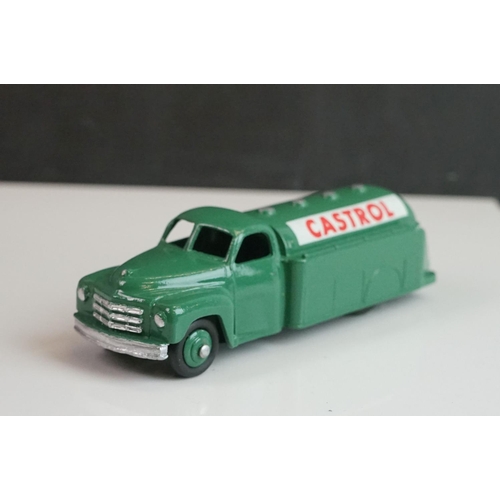 1080 - Four Dinky diecast tankers all reconditioned & painted, with Mobilgas, Castrol, Nationale & Power de... 