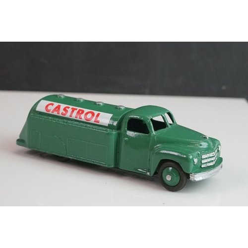 1080 - Four Dinky diecast tankers all reconditioned & painted, with Mobilgas, Castrol, Nationale & Power de... 