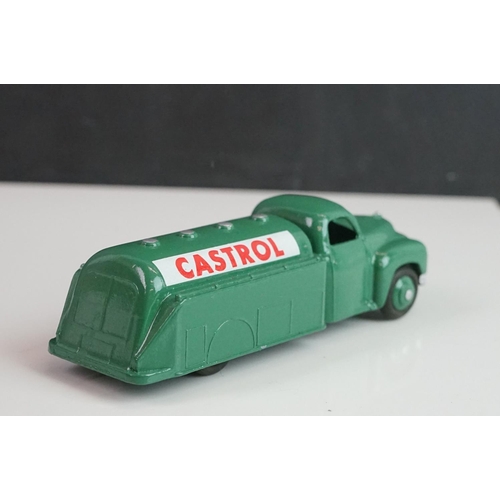 1080 - Four Dinky diecast tankers all reconditioned & painted, with Mobilgas, Castrol, Nationale & Power de... 