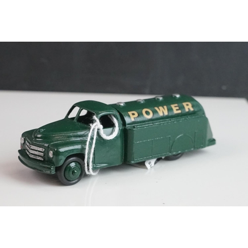 1080 - Four Dinky diecast tankers all reconditioned & painted, with Mobilgas, Castrol, Nationale & Power de... 