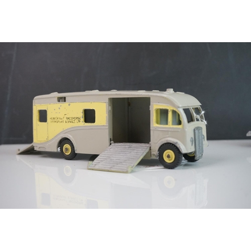 1083 - Two Dinky Supertoys Horsebox with Newmarket Racehorse decals, play worn