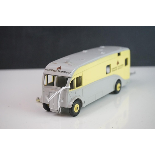 1083 - Two Dinky Supertoys Horsebox with Newmarket Racehorse decals, play worn