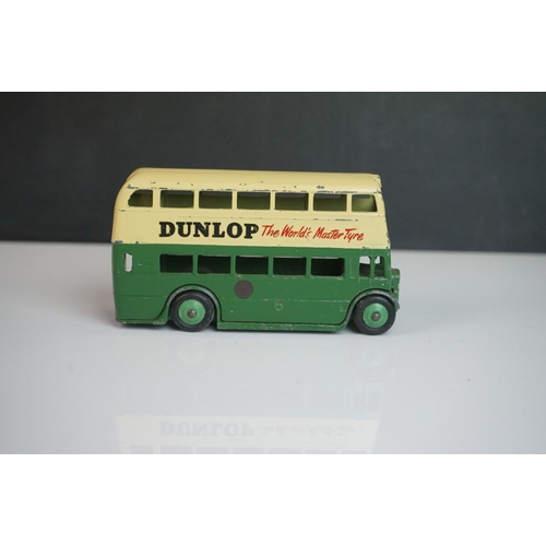 1084 - Ten play worn Dinky diecast buses to include FRench Autobus Parisien Somua Panhard, 4 x 290 Dunlop, ... 