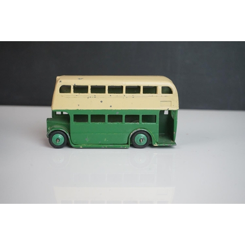 1084 - Ten play worn Dinky diecast buses to include FRench Autobus Parisien Somua Panhard, 4 x 290 Dunlop, ... 