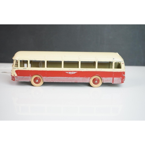 1084 - Ten play worn Dinky diecast buses to include FRench Autobus Parisien Somua Panhard, 4 x 290 Dunlop, ... 