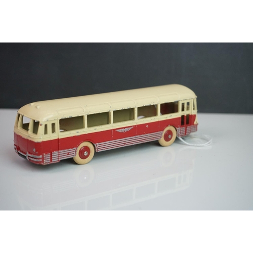 1084 - Ten play worn Dinky diecast buses to include FRench Autobus Parisien Somua Panhard, 4 x 290 Dunlop, ... 