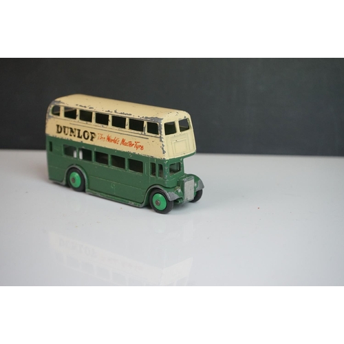 1084 - Ten play worn Dinky diecast buses to include FRench Autobus Parisien Somua Panhard, 4 x 290 Dunlop, ... 